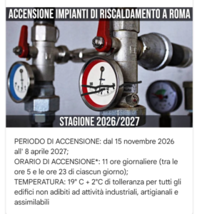 Accensione riscaldamenti 2026